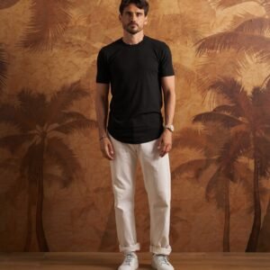 Hemp Cotton Camisa Crew Black